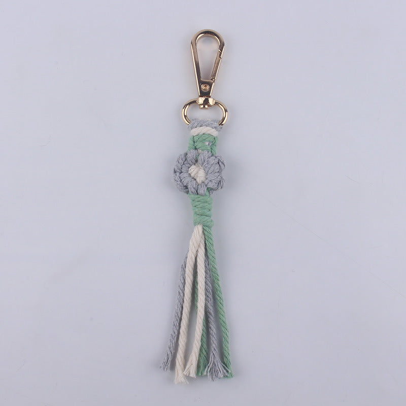 Wholesale Handmade Cotton Thread Woven Cartoon Flower Keychain